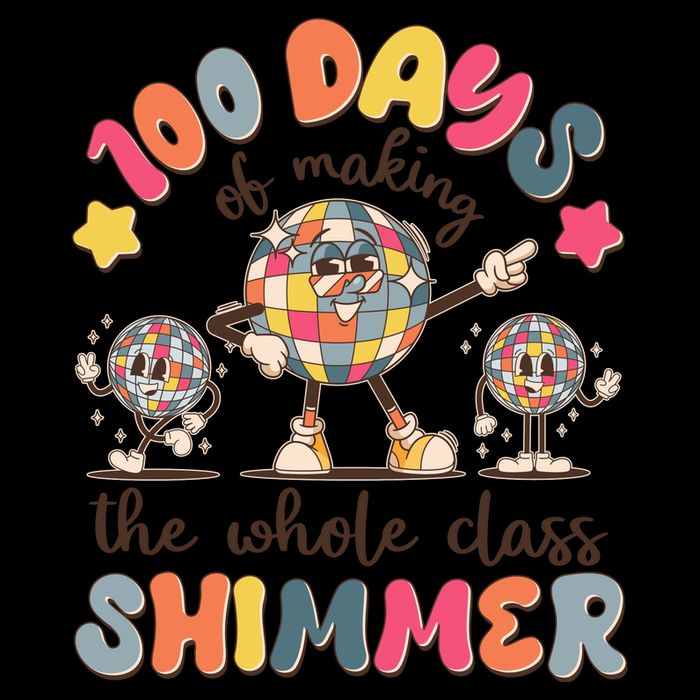 Retro 100 Days Of Making The Whole Class Shimmer Disco Ball Mug