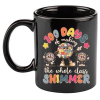 Retro 100 Days Of Making The Whole Class Shimmer Disco Ball 11oz C Handle Ceramic Mug
