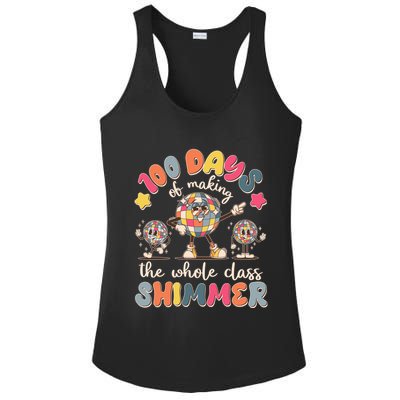 Retro 100 Days Of Making The Whole Class Shimmer Disco Ball Ladies PosiCharge Competitor Racerback Tank