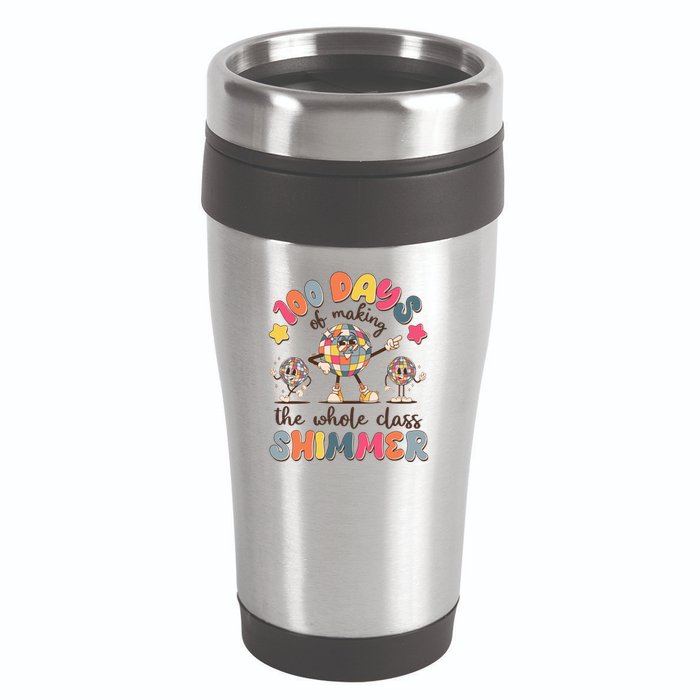 Retro 100 Days Of Making The Whole Class Shimmer Disco Ball 16oz Travel Tumbler