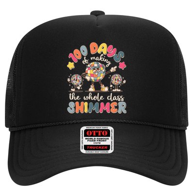 Retro 100 Days Of Making The Whole Class Shimmer Disco Ball Trucker Hat