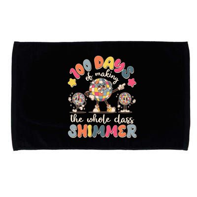 Retro 100 Days Of Making The Whole Class Shimmer Disco Ball Microfiber Hand Towel
