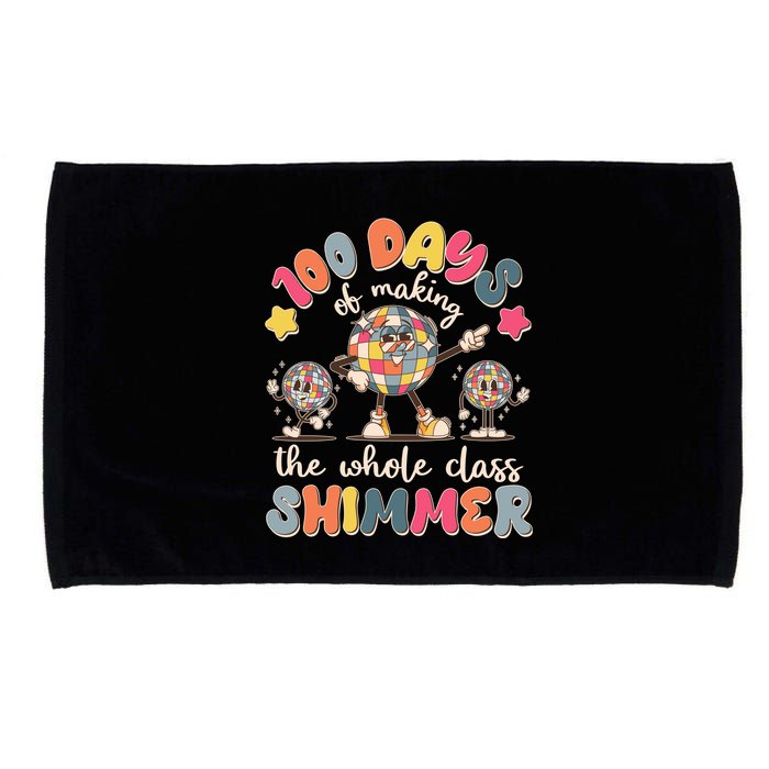 Retro 100 Days Of Making The Whole Class Shimmer Disco Ball Microfiber Hand Towel