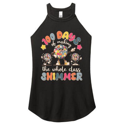Retro 100 Days Of Making The Whole Class Shimmer Disco Ball Women's Perfect Tri Rocker Tank