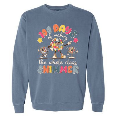 Retro 100 Days Of Making The Whole Class Shimmer Disco Ball Garment-Dyed Sweatshirt