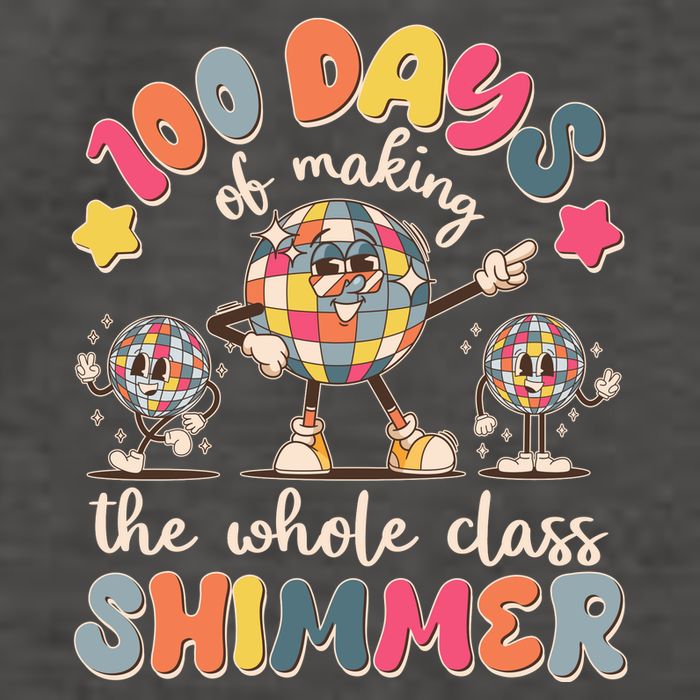 Retro 100 Days Of Making The Whole Class Shimmer Disco Ball Vector Backpack
