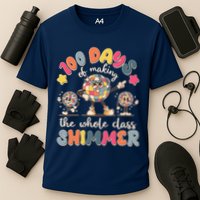Retro 100 Days Of Making The Whole Class Shimmer Disco Ball Performance Shirt