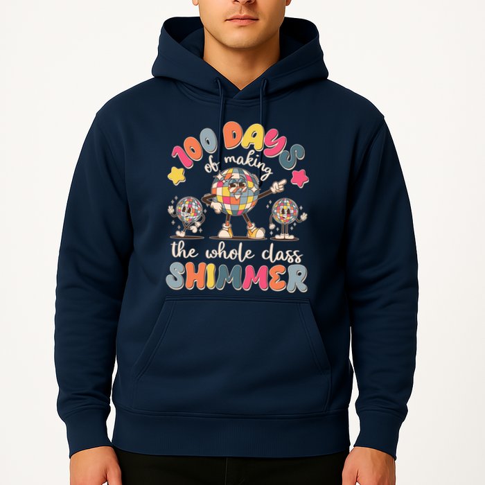 Retro 100 Days Of Making The Whole Class Shimmer Disco Ball Hoodie