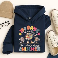 Retro 100 Days Of Making The Whole Class Shimmer Disco Ball Hoodie
