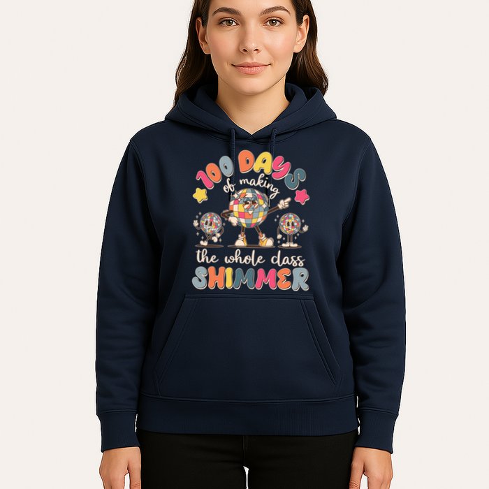 Retro 100 Days Of Making The Whole Class Shimmer Disco Ball Hoodie