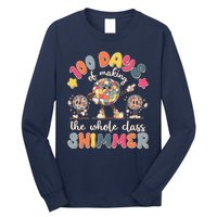 Retro 100 Days Of Making The Whole Class Shimmer Disco Ball Long Sleeve Shirt