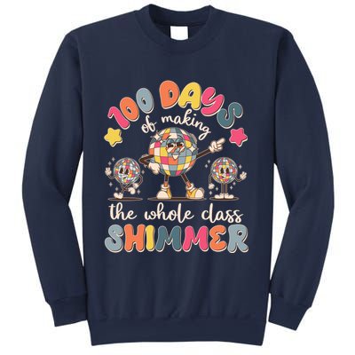 Retro 100 Days Of Making The Whole Class Shimmer Disco Ball Sweatshirt