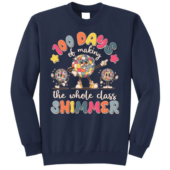 Retro 100 Days Of Making The Whole Class Shimmer Disco Ball Sweatshirt