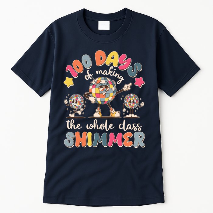 Retro 100 Days Of Making The Whole Class Shimmer Disco Ball Tall T-Shirt