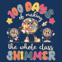 Retro 100 Days Of Making The Whole Class Shimmer Disco Ball Tall T-Shirt
