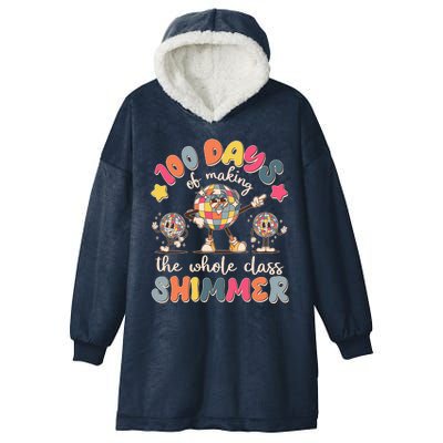 Retro 100 Days Of Making The Whole Class Shimmer Disco Ball Hooded Wearable Blanket