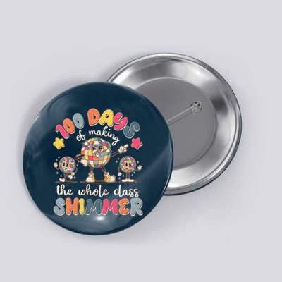 Retro 100 Days Of Making The Whole Class Shimmer Disco Ball Button
