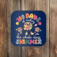 Retro 100 Days Of Making The Whole Class Shimmer Disco Ball Coaster