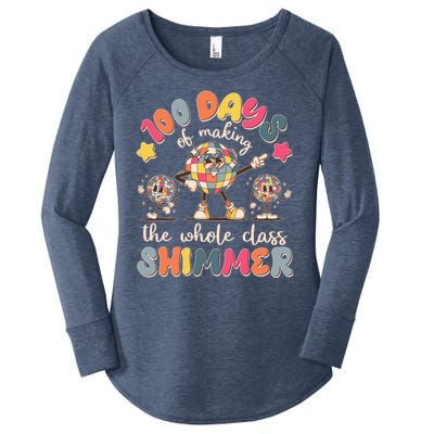 Retro 100 Days Of Making The Whole Class Shimmer Disco Ball Women's Perfect Tri Tunic Long Sleeve Shirt