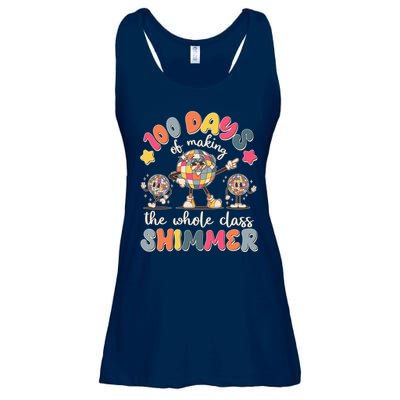 Retro 100 Days Of Making The Whole Class Shimmer Disco Ball Ladies Essential Flowy Tank