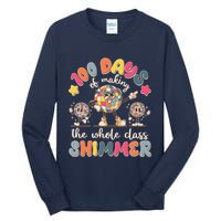 Retro 100 Days Of Making The Whole Class Shimmer Disco Ball Tall Long Sleeve T-Shirt