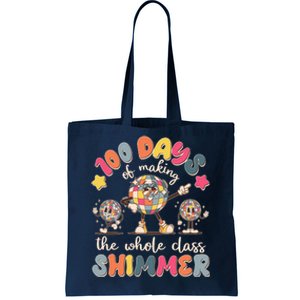 Retro 100 Days Of Making The Whole Class Shimmer Disco Ball Tote Bag