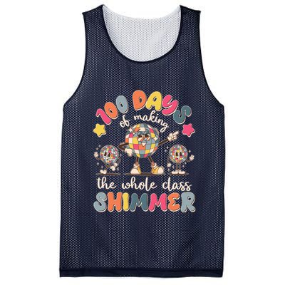 Retro 100 Days Of Making The Whole Class Shimmer Disco Ball Mesh Reversible Basketball Jersey Tank