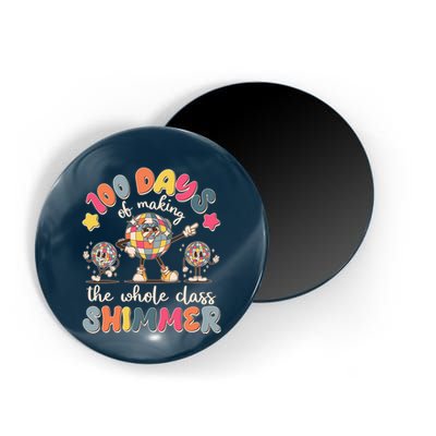 Retro 100 Days Of Making The Whole Class Shimmer Disco Ball Magnet