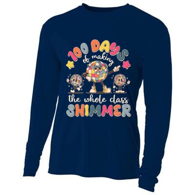 Retro 100 Days Of Making The Whole Class Shimmer Disco Ball Cooling Performance Long Sleeve Crew