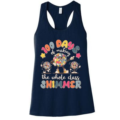 Retro 100 Days Of Making The Whole Class Shimmer Disco Ball Womens Tank Top