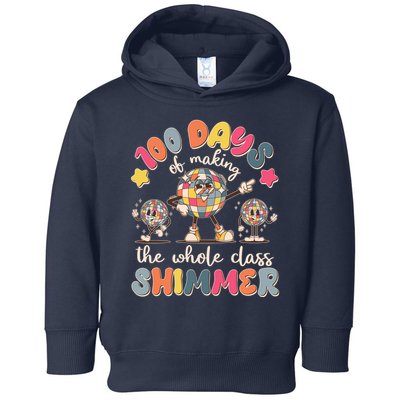 Retro 100 Days Of Making The Whole Class Shimmer Disco Ball Toddler Hoodie