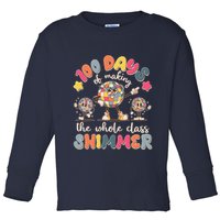 Retro 100 Days Of Making The Whole Class Shimmer Disco Ball Toddler Long Sleeve Shirt