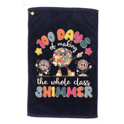 Retro 100 Days Of Making The Whole Class Shimmer Disco Ball Golf Towel