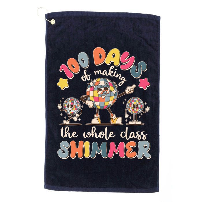 Retro 100 Days Of Making The Whole Class Shimmer Disco Ball Golf Towel