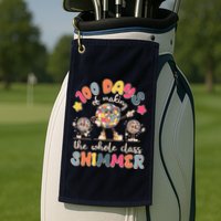 Retro 100 Days Of Making The Whole Class Shimmer Disco Ball Golf Towel