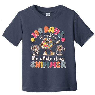Retro 100 Days Of Making The Whole Class Shimmer Disco Ball Toddler T-Shirt