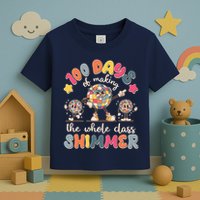 Retro 100 Days Of Making The Whole Class Shimmer Disco Ball Toddler T-Shirt