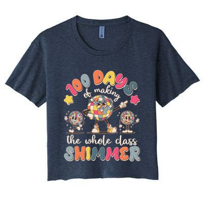 Retro 100 Days Of Making The Whole Class Shimmer Disco Ball Crop Top