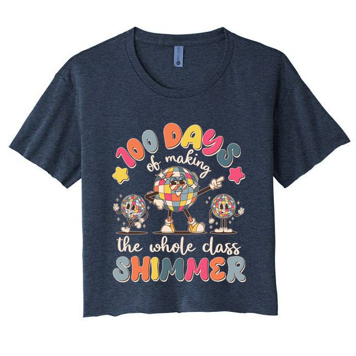 Retro 100 Days Of Making The Whole Class Shimmer Disco Ball Crop Top