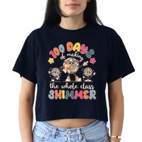 Retro 100 Days Of Making The Whole Class Shimmer Disco Ball Crop Top