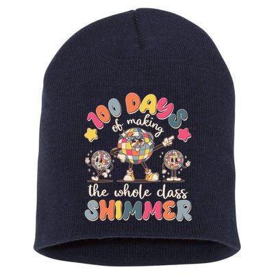 Retro 100 Days Of Making The Whole Class Shimmer Disco Ball Short Acrylic Beanie