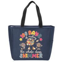 Retro 100 Days Of Making The Whole Class Shimmer Disco Ball Zip Tote Bag