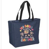 Retro 100 Days Of Making The Whole Class Shimmer Disco Ball Zip Tote Bag