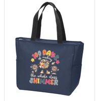 Retro 100 Days Of Making The Whole Class Shimmer Disco Ball Zip Tote Bag