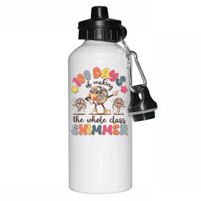 Retro 100 Days Of Making The Whole Class Shimmer Disco Ball Aluminum Water Bottle 