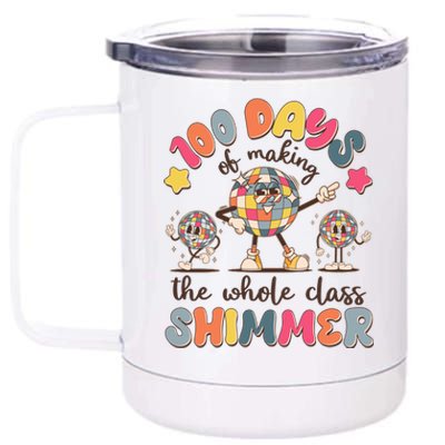 Retro 100 Days Of Making The Whole Class Shimmer Disco Ball 12 oz Stainless Steel Tumbler Cup