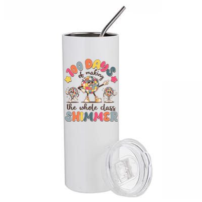 Retro 100 Days Of Making The Whole Class Shimmer Disco Ball Stainless Steel Tumbler