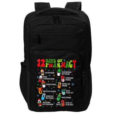 Retro 12 Days Of Pharmacy Crew Christmas Pharmacists Tech Great Gift Impact Tech Backpack