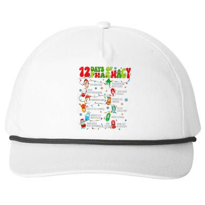 Retro 12 Days Of Pharmacy Crew Christmas Pharmacists Tech Great Gift Snapback Five-Panel Rope Hat