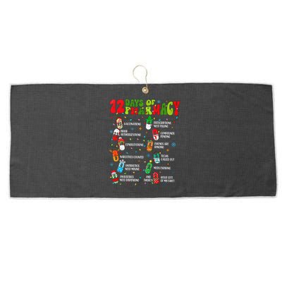 Retro 12 Days Of Pharmacy Crew Christmas Pharmacists Tech Great Gift Large Microfiber Waffle Golf Towel